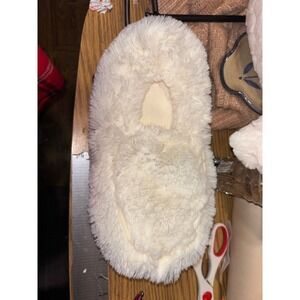 2 Warmies Microwavable Plush Slippers Cream Cozy Comfort Footwear One Size